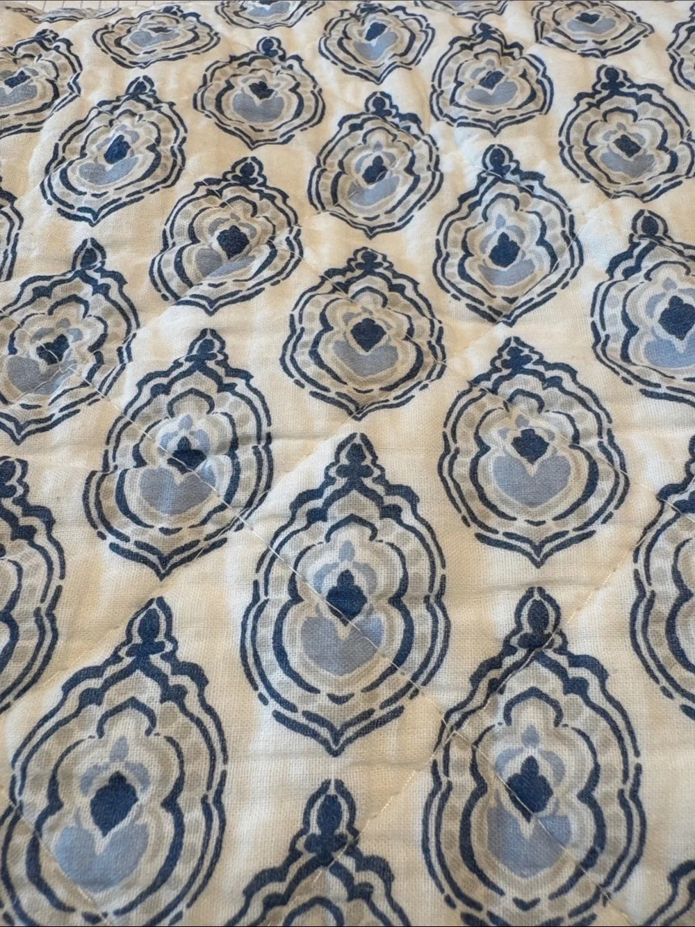 Nicole Miller PAIR of Quilted Euro Pillow Cover - Blue and White